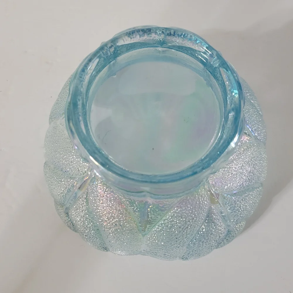 L.E.Smith Irredescent Cabbage Leaf Candle Holder Or Candy Dish